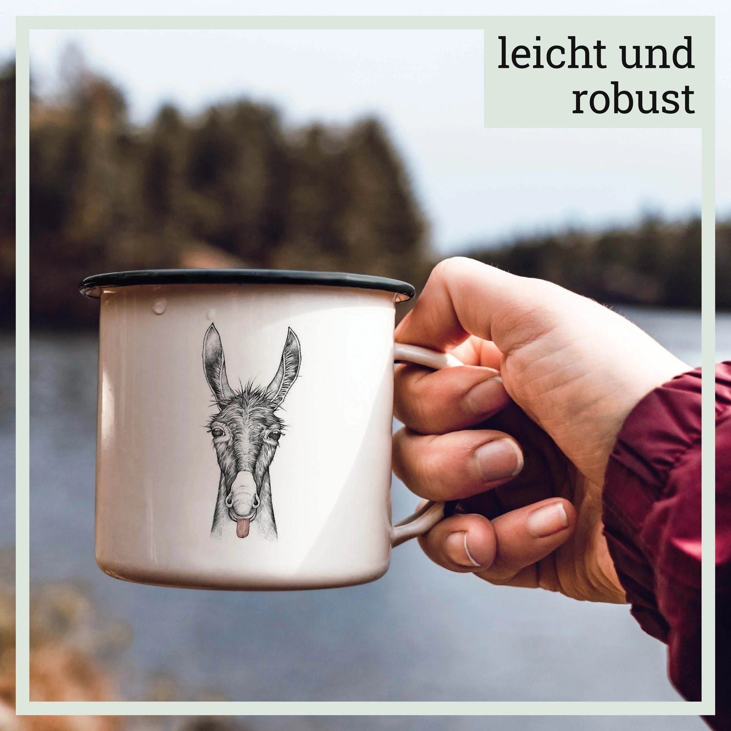 Emailletasse - Esel Lore