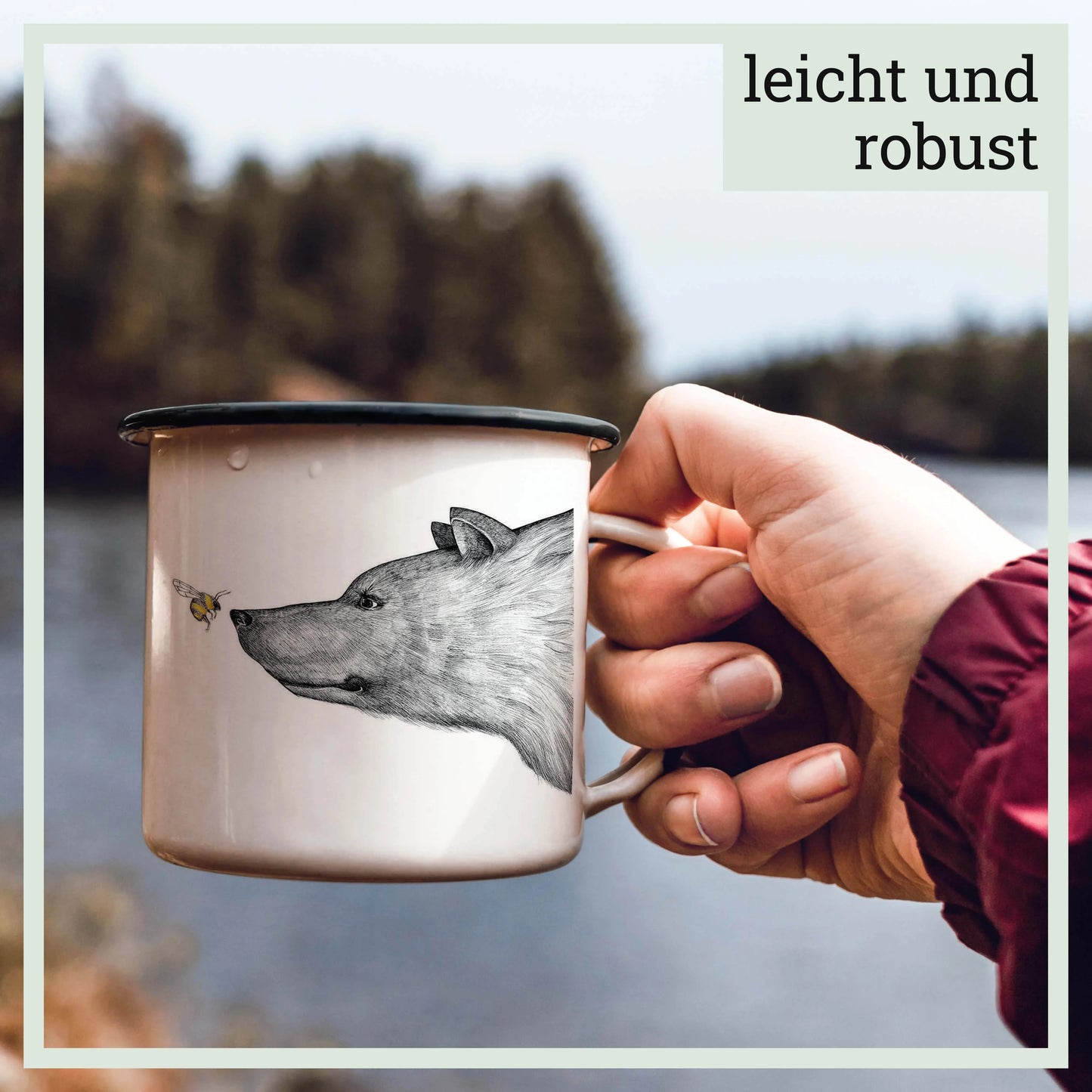 Emailletasse - Biene & Bär