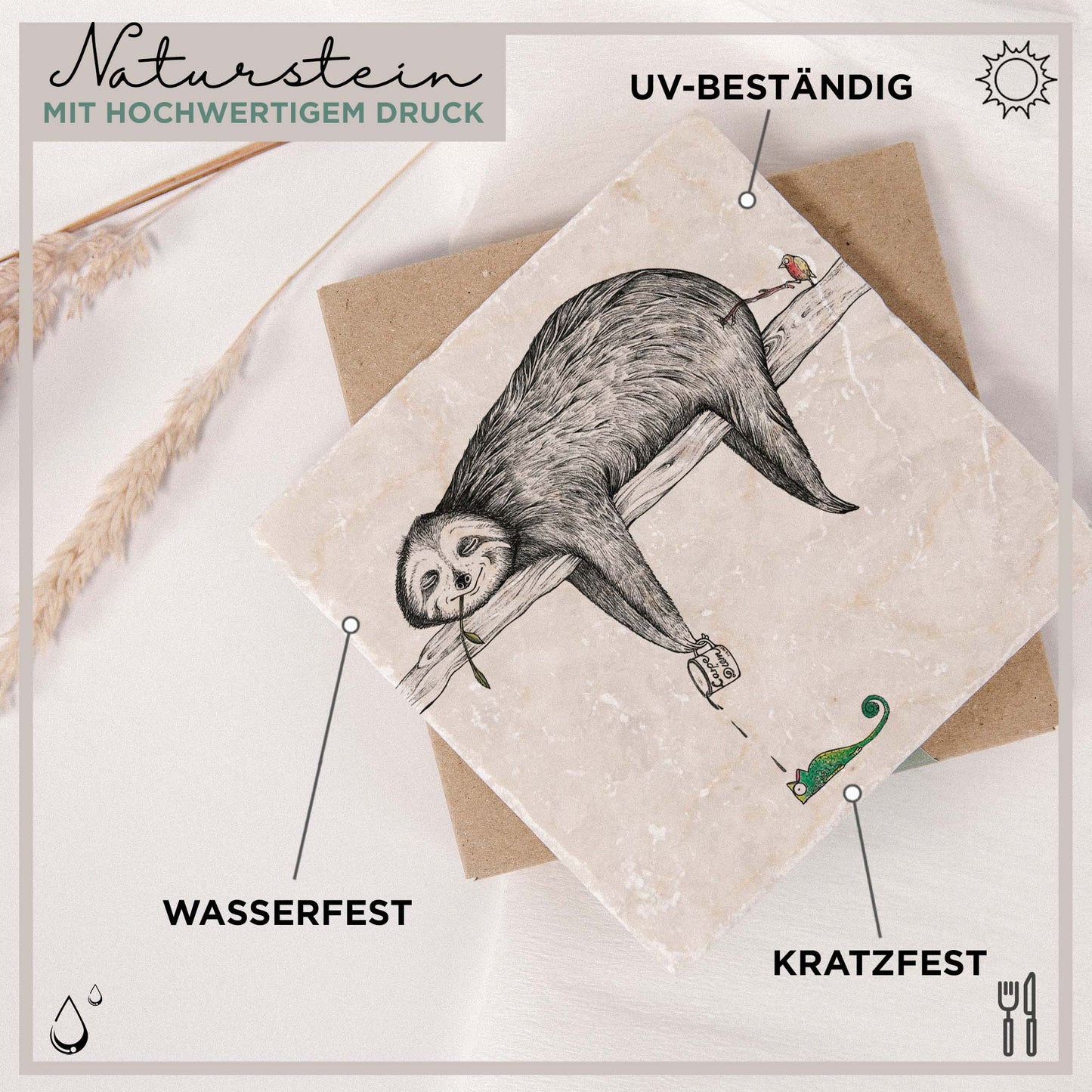 Fliesenuntersetzer 3er -Set Meerestiere
