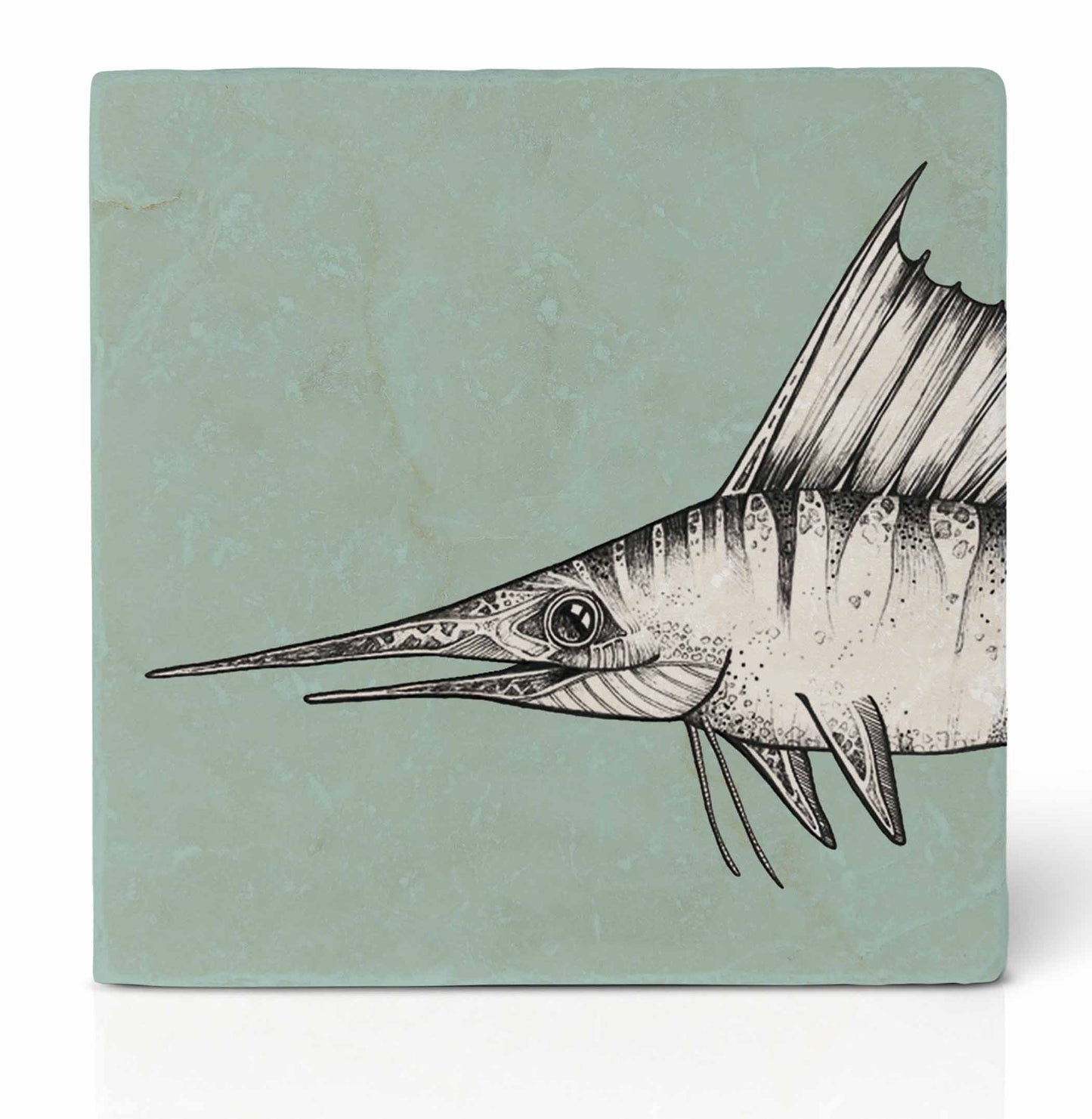 Fliesenuntersetzer 2er - Set Schwertfisch