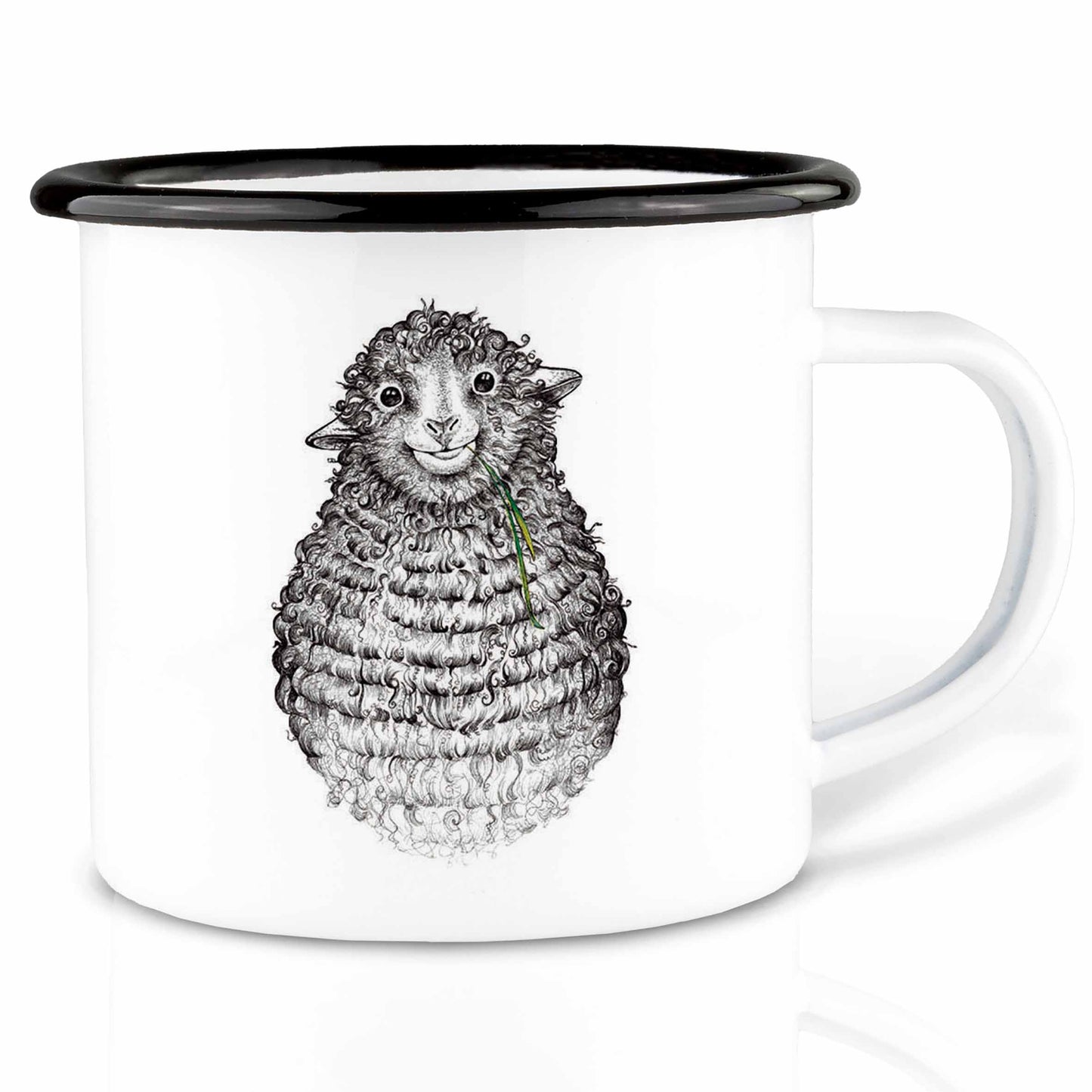 Emailletasse - Schaf Wollfried