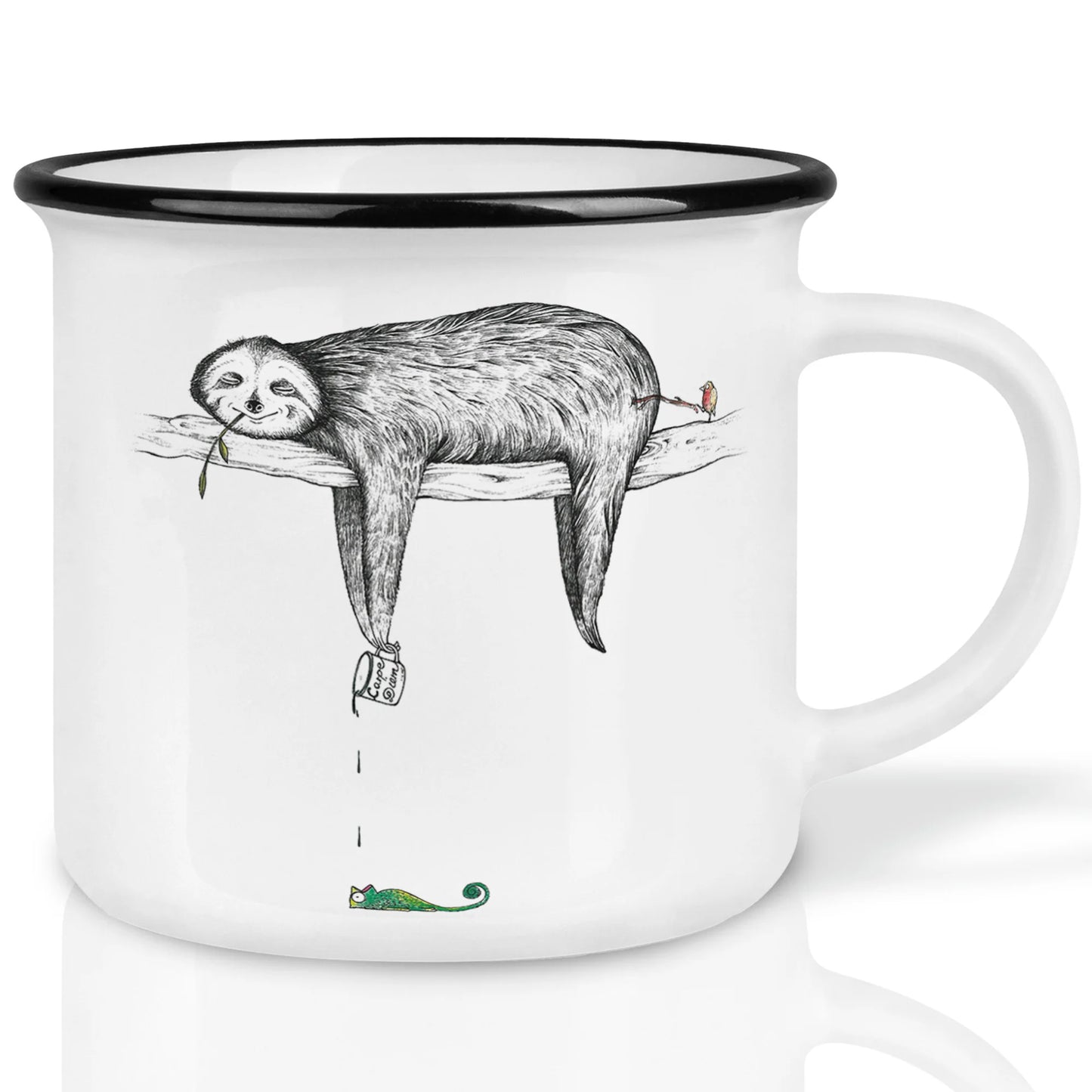 Keramiktasse Faultier Ligarti – handgefertigte Tasse mit Faultier-Motiv