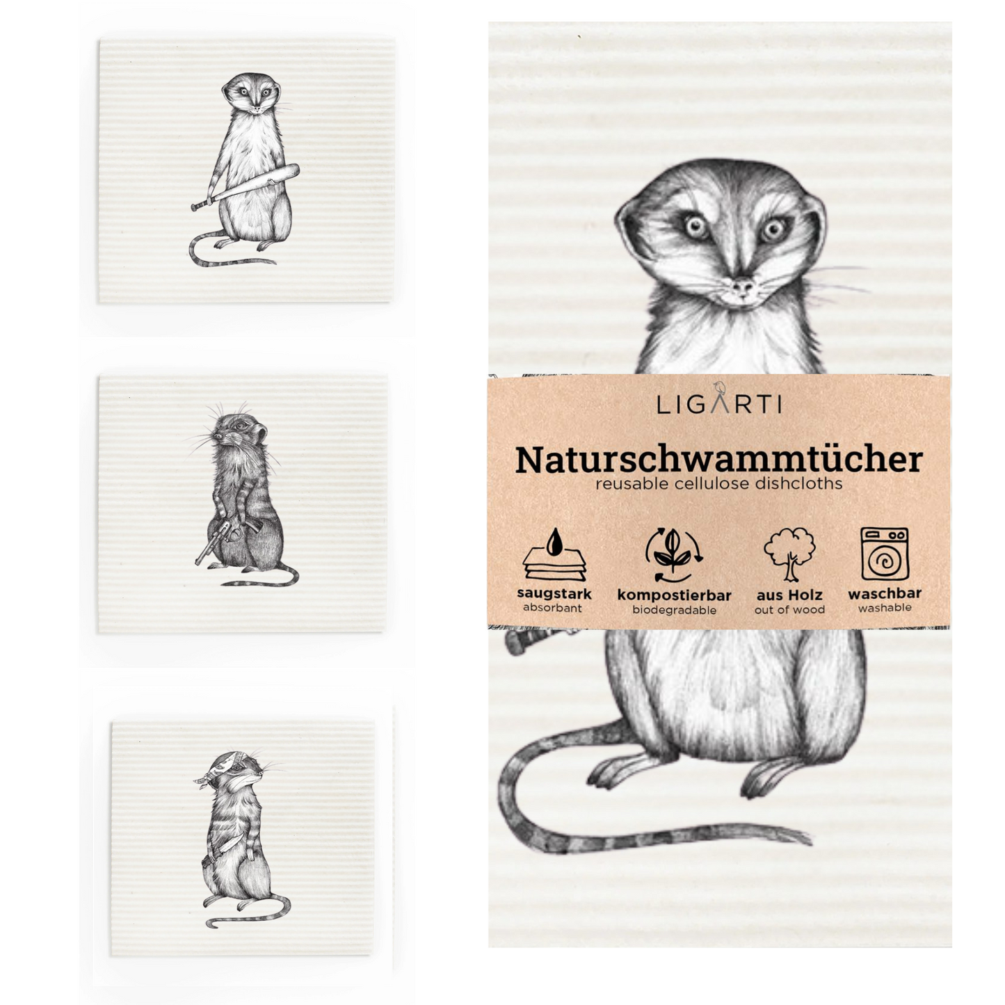 Schwammtuch 3er Set - Erdmann Gang