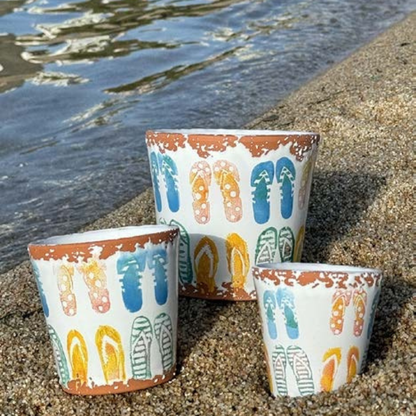 Duftkerze FlipFlops – Detailansicht FlipFlop-Motiv Sommersonne