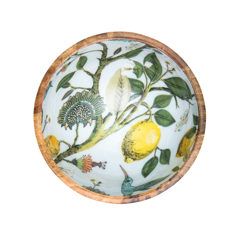 Schale Mangoholz Lemon bird, 25 cm