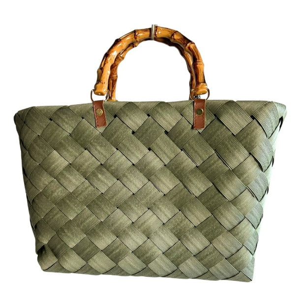 elegante geflochtene Taschen grün