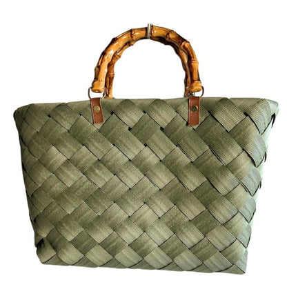 elegante geflochtene Taschen grün