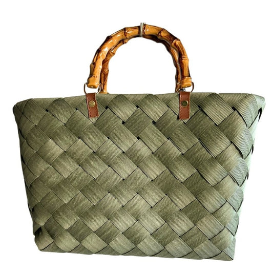 elegante geflochtene Taschen grün