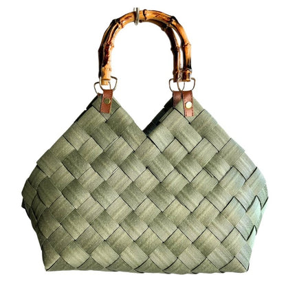 elegante geflochtene Taschen grün