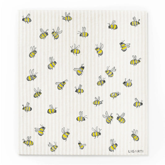 Ligarti Schwammtuch Biene – Spüllappen mit Bienen-Motiv