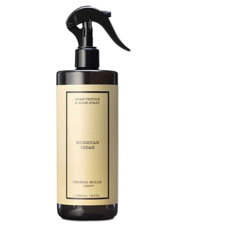 Home Textil & Room Spray Cereria Mollà 500ml – Flaschendesign Detail