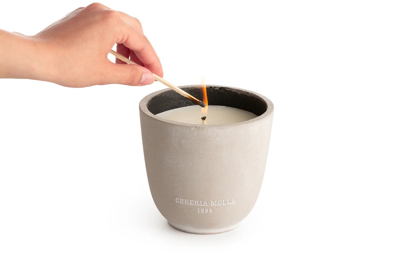 Cereria Mollà Citronella Mint Outdoor-Kerze – Zementgefäß von oben
