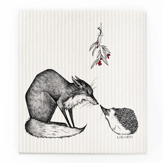 Schwammtuch- Fuchs und Igel