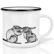 Ligarti Keramiktasse Kaninchen und Biber – handgemachte Tasse mit Tiermotiv