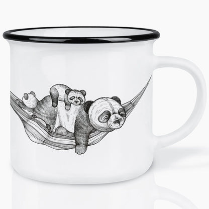 Ligarti Keramiktasse Panda Pause – handgemachte Tasse mit Panda-Motiv