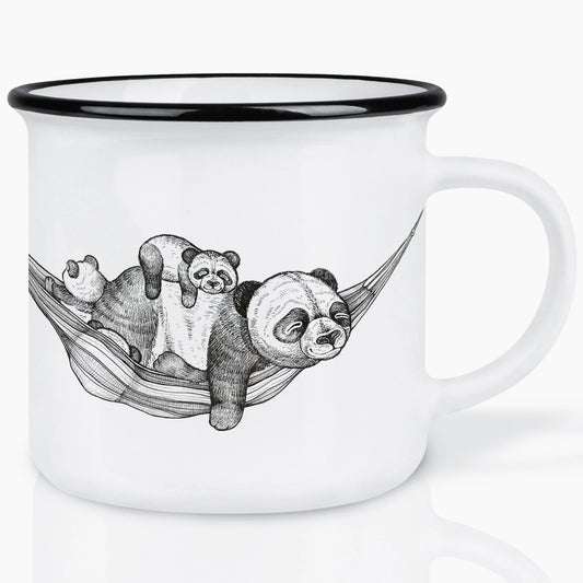 Ligarti Keramiktasse Panda Pause – handgemachte Tasse mit Panda-Motiv