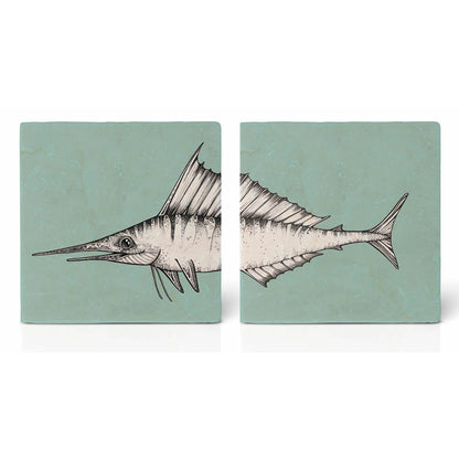 Fliesenuntersetzer 2er - Set Schwertfisch