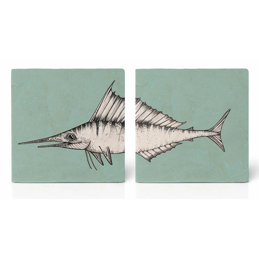 Fliesenuntersetzer 2er - Set Schwertfisch