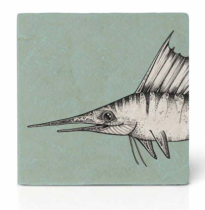 Fliesenuntersetzer 2er - Set Schwertfisch