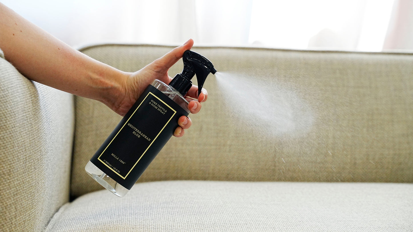 Home Textil & Room Spray Cereria Mollà 500ml – Sprühflasche Nahaufnahme