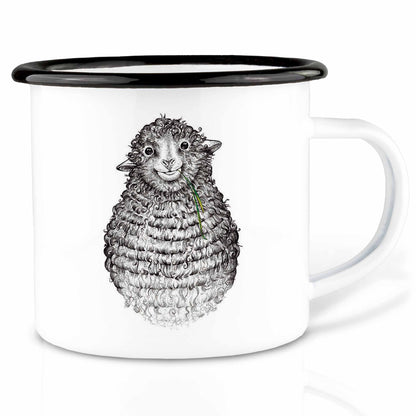 Emailletasse - Schaf Wollfried