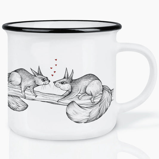 Ligarti Keramiktasse zwei Hörnchen – Tasse mit Eichhörnchen-Motiv