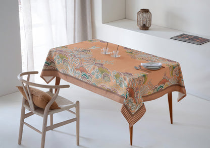 Tischdecke Pfirsich mit Vögeln (150 & 200)