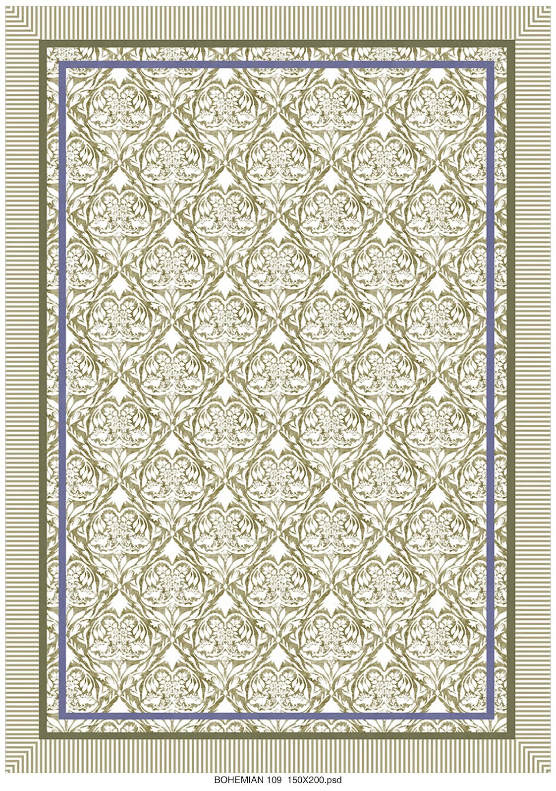 Tischdecke Grün mit Vögeln (150 x 200)