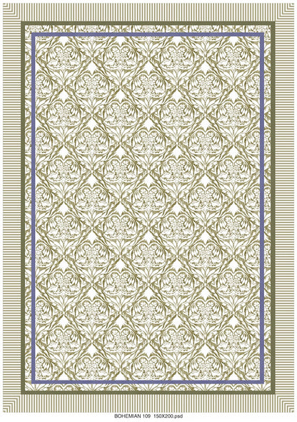 Tischdecke Grün mit Vögeln (150 x 200)