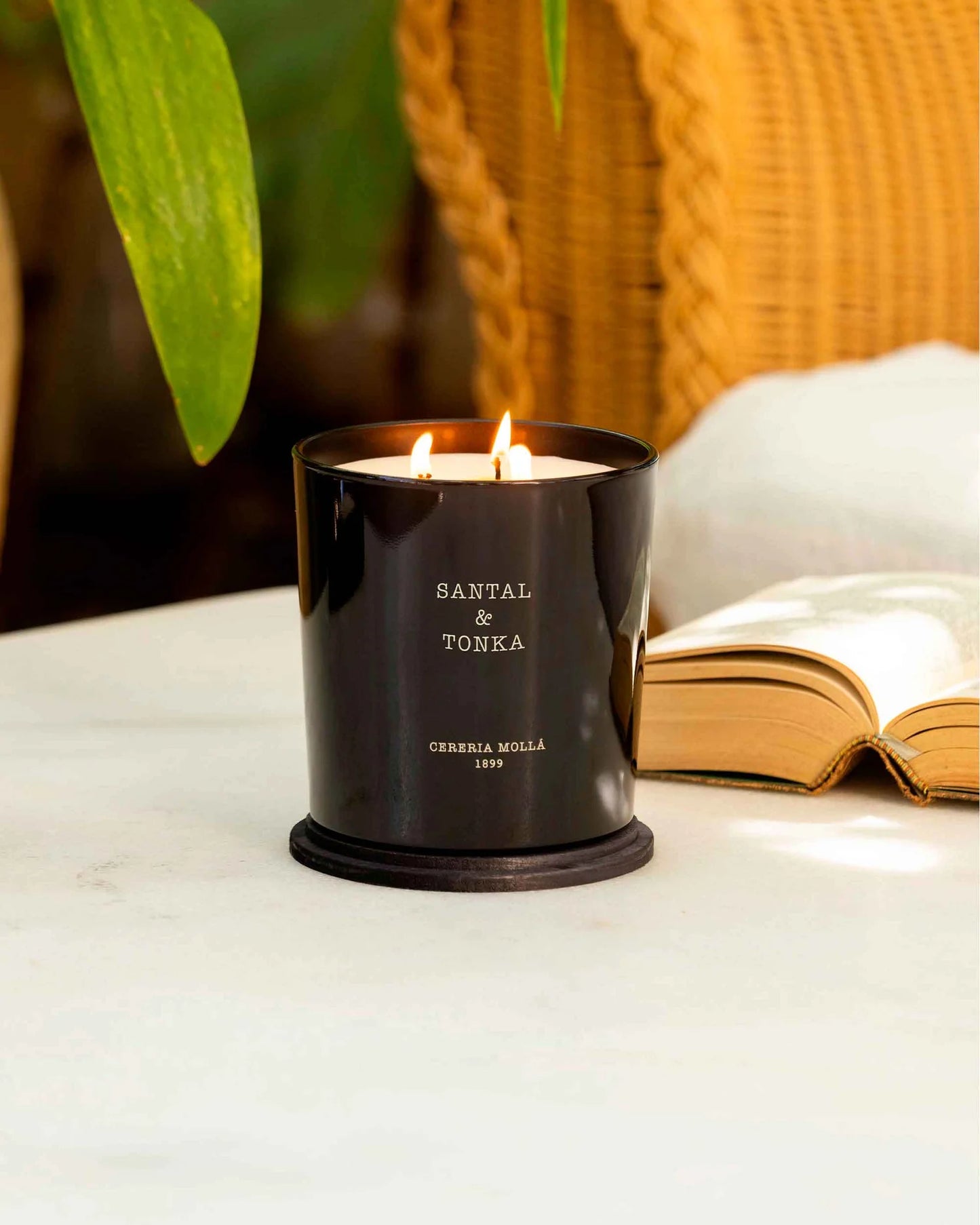 Duftkerze Santal & Tonka Cereria Mollà – Kerze von vorne
