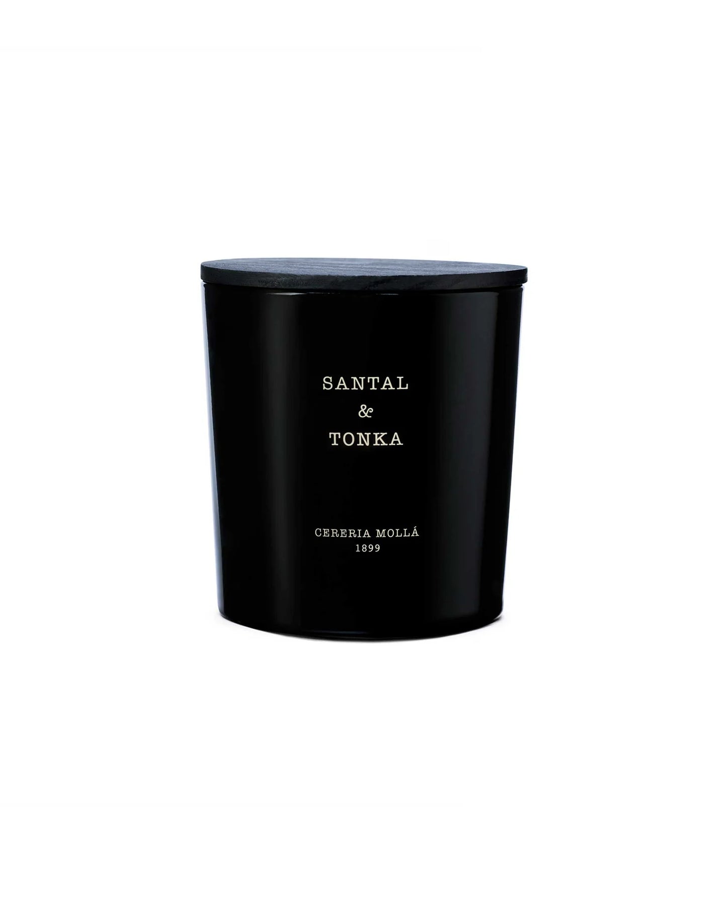 Duftkerze Santal & Tonka Cereria Mollà – Etikett Nahaufnahme