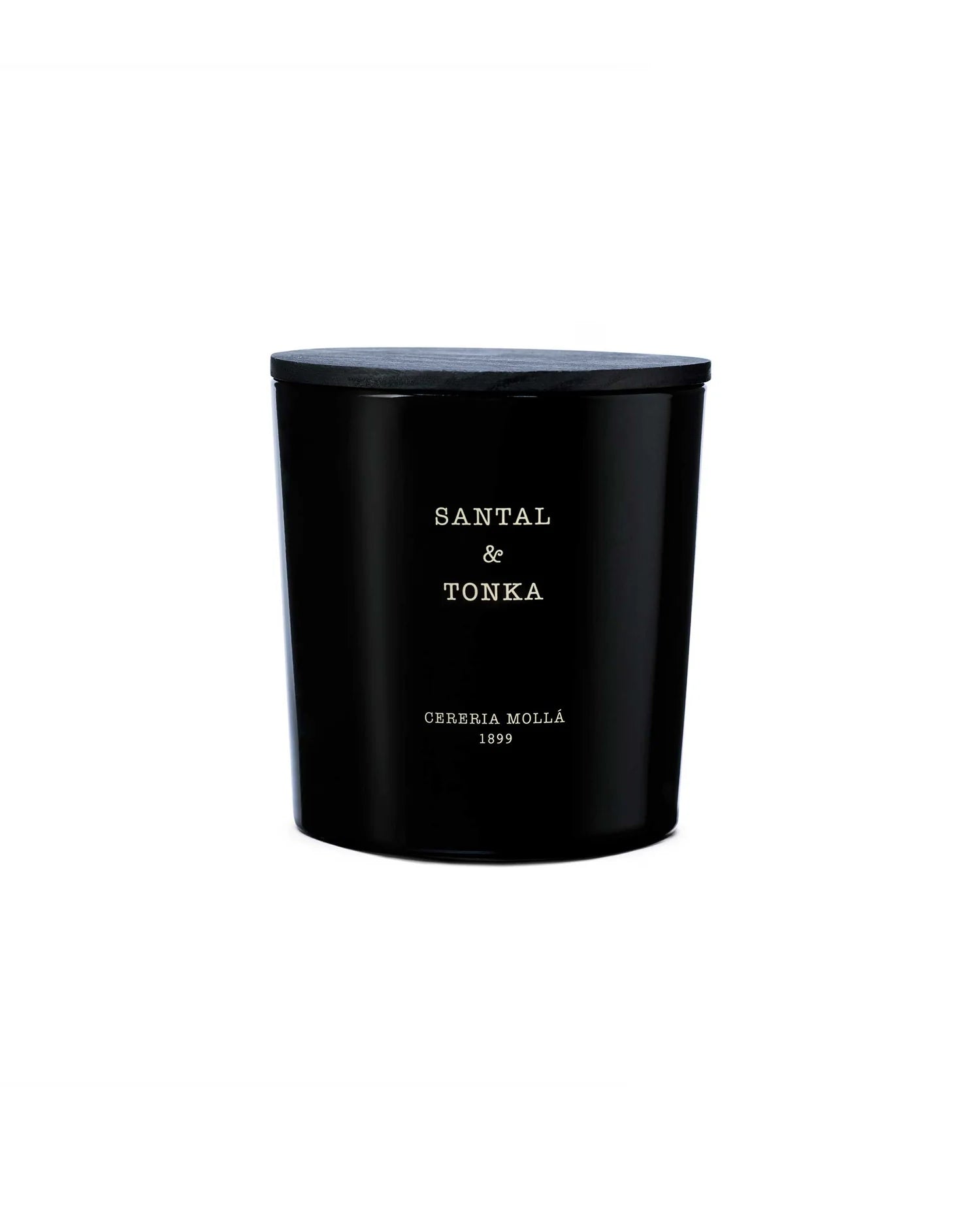 Duftkerze Santal & Tonka Cereria Mollà – Etikett Nahaufnahme
