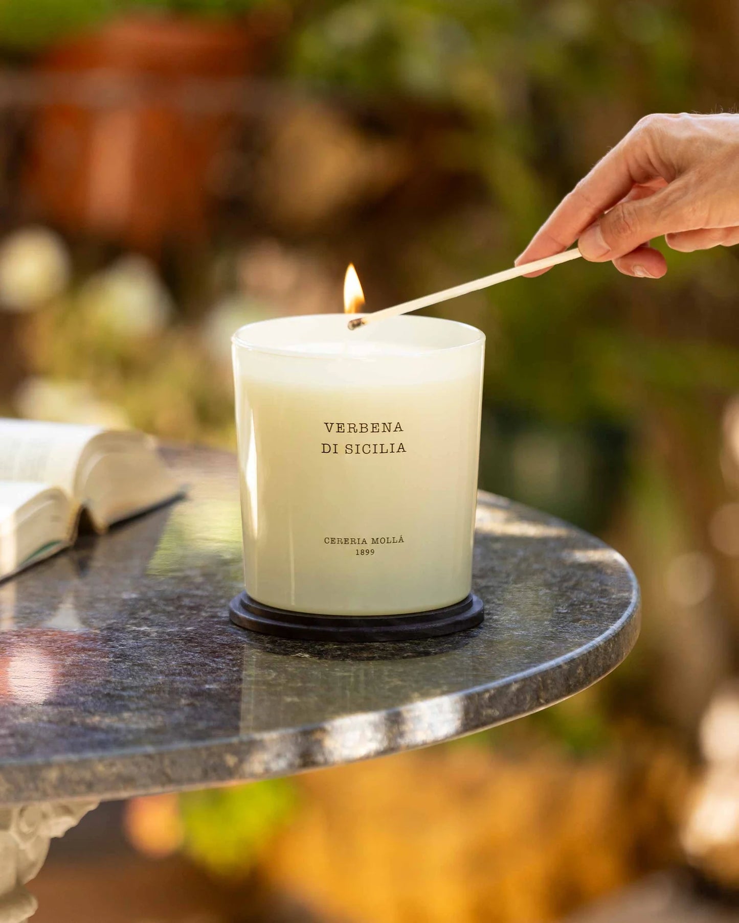 Duftkerze Verbena di Sicilia Cereria Mollà – Kerze im Glas Produktansicht